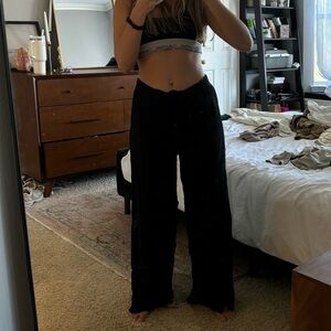 Vince Camuto wrap tie cover up pants in black